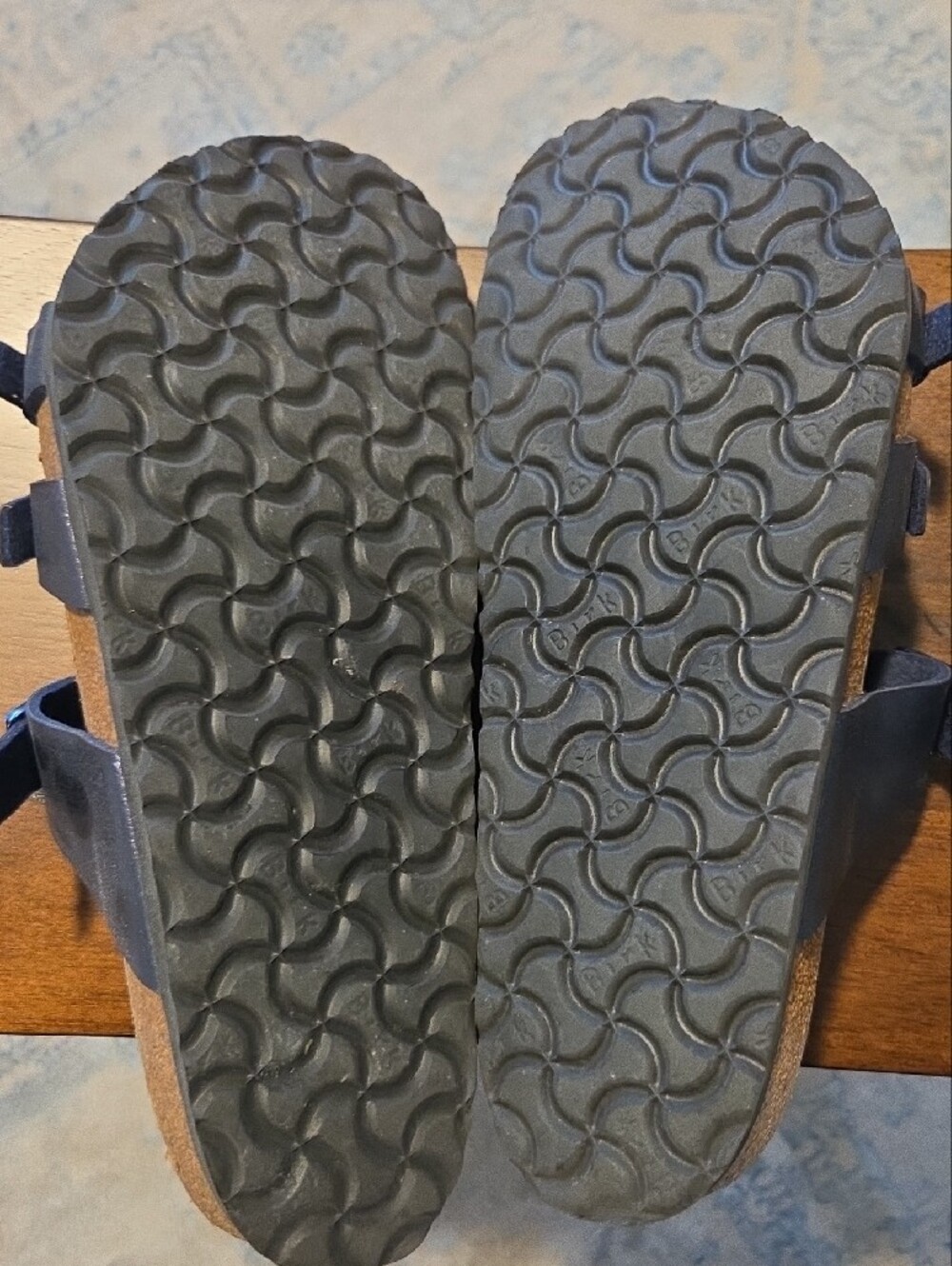 Birkenstock Triple-Strap Sandals in Iridescent Blue - Picture 4 of 4